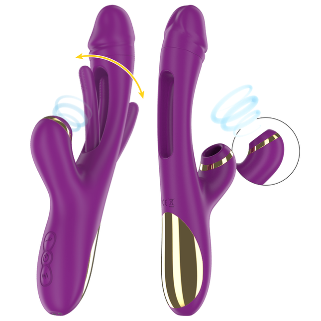INTENSE - ATENEO VIBRATEUR MULTIFONCTION RECHARGEABLE 7 VIBRATIONS AVEC LANGUE OSCILLANTE ET ASPIRATION VIOLETTE by INTENSE HIGH TECH