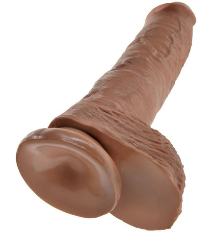 KING COCK - PÉNIS RÉALISTE AVEC BOULES 19.8 CM CARAMEL by KING COCK