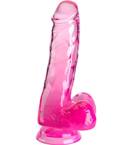 KING COCK - CLEAR PÉNIS RÉALISTE AVEC BOULES 13.5 CM ROSE by KING COCK