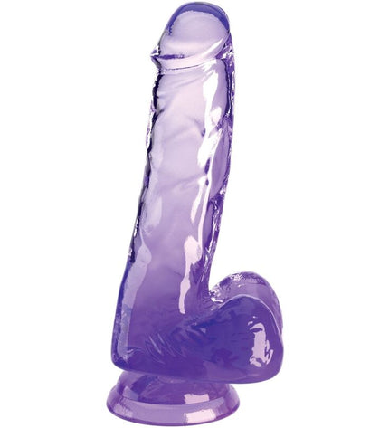 KING COCK - CLEAR PÉNIS RÉALISTE AVEC BOULES 13.5 CM VIOLET by KING COCK