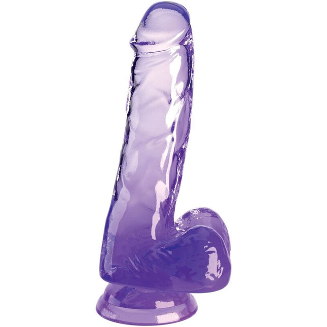 KING COCK - CLEAR PÉNIS RÉALISTE AVEC BOULES 13.5 CM VIOLET by KING COCK
