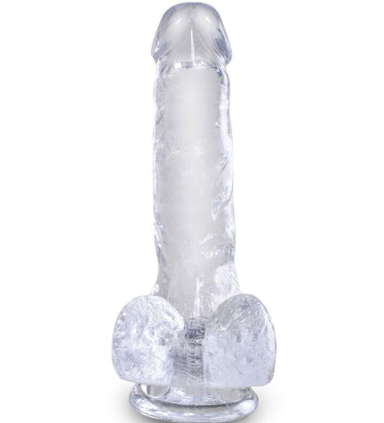 KING COCK - CLEAR PÉNIS RÉALISTE AVEC BOULES 13.5 CM TRANSPARENT by KING COCK