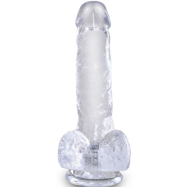 KING COCK - CLEAR PÉNIS RÉALISTE AVEC BOULES 13.5 CM TRANSPARENT by KING COCK