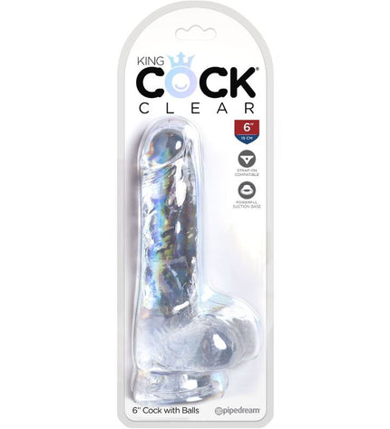 KING COCK - CLEAR PÉNIS RÉALISTE AVEC BOULES 13.5 CM TRANSPARENT by KING COCK
