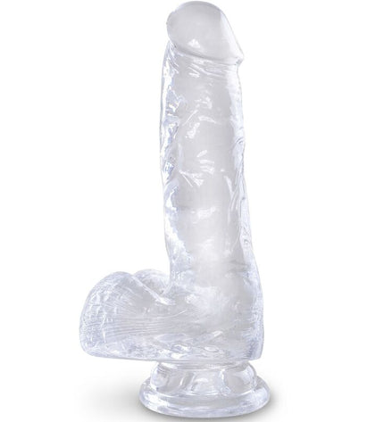 KING COCK - CLEAR PÉNIS RÉALISTE AVEC BOULES 13.5 CM TRANSPARENT by KING COCK