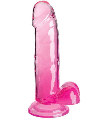 KING COCK - CLEAR PÉNIS RÉALISTE AVEC BOULES 15.2 CM ROSE by KING COCK