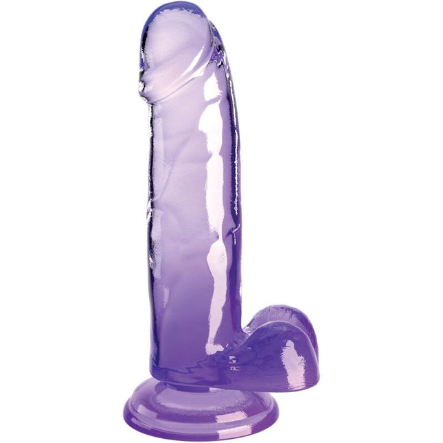 KING COCK - CLEAR PÉNIS RÉALISTE AVEC BOULES 15.2 CM VIOLET by KING COCK