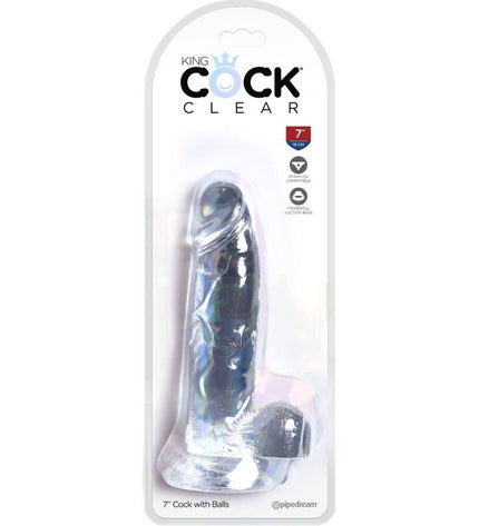 KING COCK - CLEAR PÉNIS RÉALISTE AVEC BOULES 15.2 CM TRANSPARENT by KING COCK