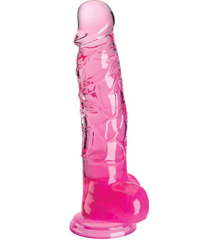 KING COCK - CLEAR PÉNIS RÉALISTE AVEC BOULES 16.5 CM ROSE by KING COCK