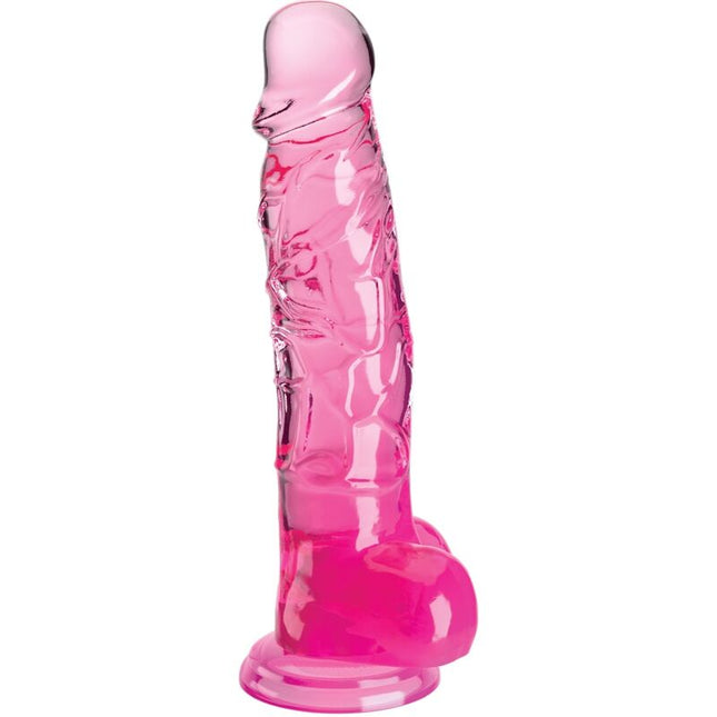 KING COCK - CLEAR PÉNIS RÉALISTE AVEC BOULES 16.5 CM ROSE by KING COCK