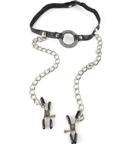 FETISH FANTASY SERIES - GAG AVEC PINCES NIPPLE by FETISH FANTASY SERIES