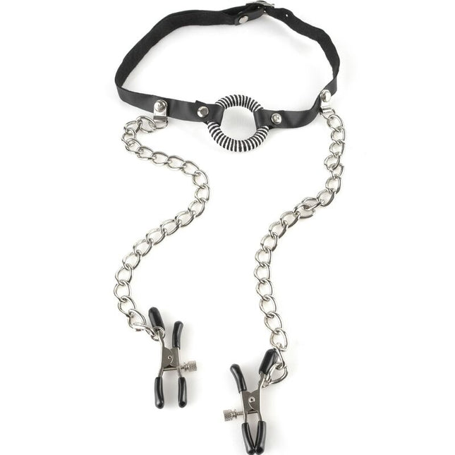 FETISH FANTASY SERIES - GAG AVEC PINCES NIPPLE by FETISH FANTASY SERIES