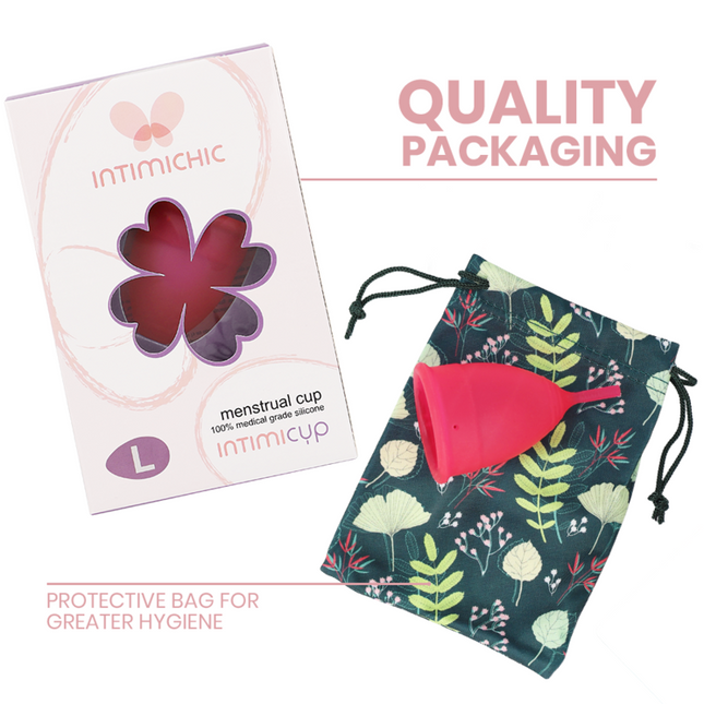 INTIMICHIC - COUPE MENSTRUELLE EN SILICONE MÉDICALE - TAILLE L - Concombre Boutique