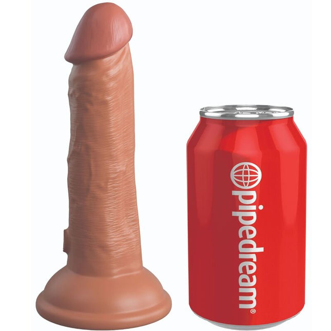 KING COCK - ELITE GODE RÉALISTE VIBRANT & SILICONE 15.2 CM CARAMEL by KING COCK