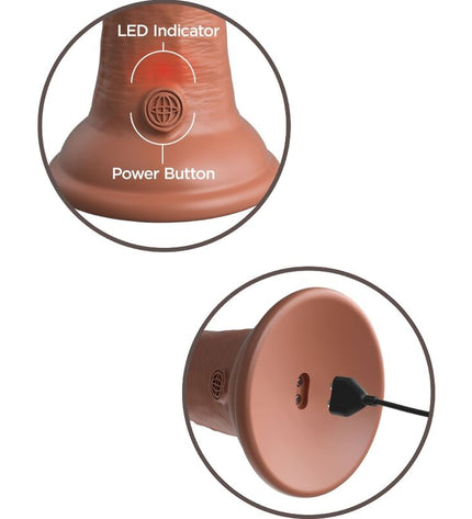 KING COCK - ELITE GODE RÉALISTE VIBRANT & SILICONE 20.3 CM CARAMEL by KING COCK
