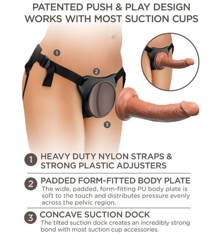 KING COCK - ELITE HARNAIS RÉGLABLE CONFORTABLE AVEC GODE 17.8 CM by KING COCK