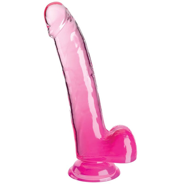 KING COCK - CLEAR GODE AVEC TESTICULES 20.3 CM ROSE by KING COCK