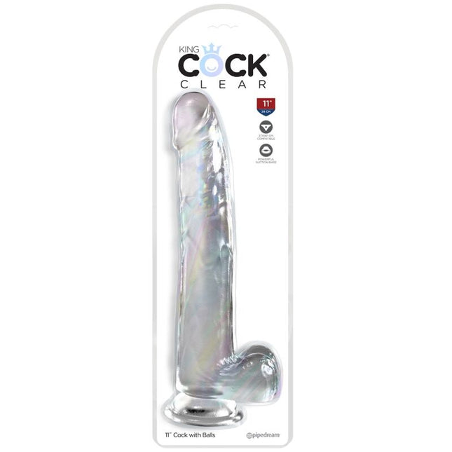 KING COCK - CLEAR GODE AVEC TESTICULES 24.8 CM TRANSPARENT by KING COCK