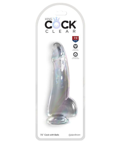 KING COCK - CLEAR GODE AVEC TESTICULES 15.2 CM TRANSPARENT by KING COCK