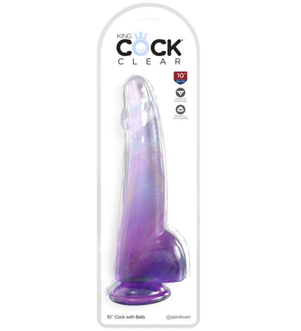 KING COCK - CLEAR GODE TESTICULES 19 CM VIOLET by KING COCK