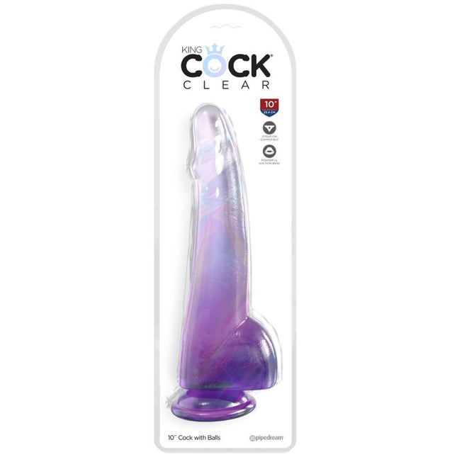 KING COCK - CLEAR GODE TESTICULES 19 CM VIOLET by KING COCK