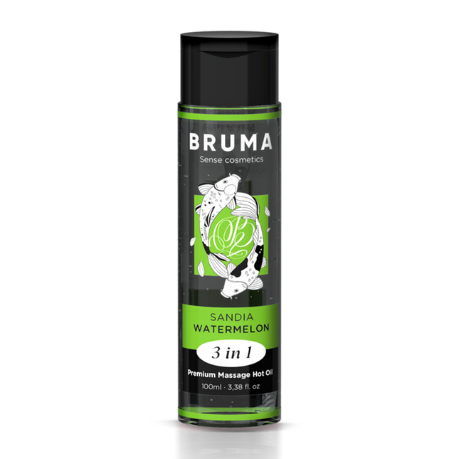 BRUMA - HUILE DE MASSAGE PREMIUM EFFET CHALEUR SAVEUR DE PASTÈQUE 3 EN 1 - 100 ML by BRUMA