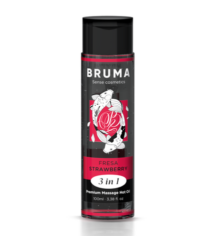 BRUMA - HUILE DE MASSAGE PREMIUM EFFET CHALEUR SAVEUR FRAISE 3 EN 1 - 100 ML by BRUMA