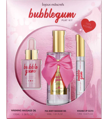 BIJOUX - INDISCRETS KIT DE JEU BUBBLEGUM AVEC HUILE, GEL ET BRILLANT LÈVRES by BIJOUX LOVE COSMETIQUES