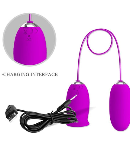 PRETTY LOVE - VIBRATEUR RECHARGEABLE DAISY DUAL EGG VIOLET by PRETTY LOVE FLIRTATION
