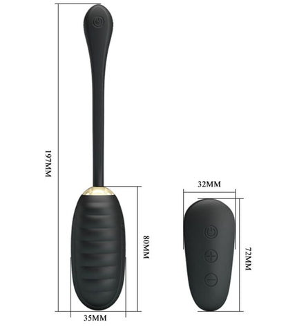 PRETTY LOVE - DOREEN OEUF VIBRANT RECHARGEABLE DE LUXE NOIR TÉLÉCOMMANDE by PRETTY LOVE SMART