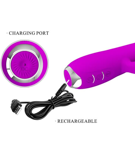 PRETTY LOVE - VIBRATEUR LAPIN RECHARGEABLE GLORIA IMPERMÉABLE VIOLET by PRETTY LOVE C-TYPE