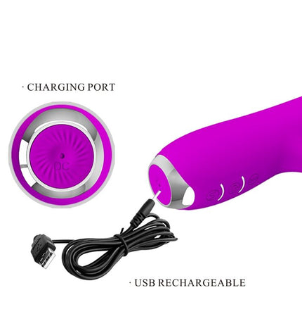 PRETTY LOVE - VIBRATEUR RECHARGEABLE RACHEL AVEC VENTOUSE VIOLETTE by PRETTY LOVE C-TYPE