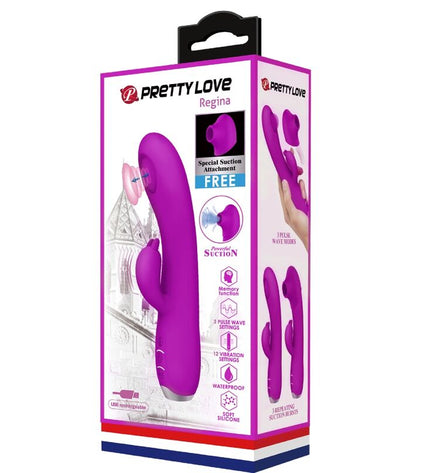 PRETTY LOVE - VIBRATEUR RECHARGEABLE REGINA - GEL À ASPIRATION VIOLET by PRETTY LOVE C-TYPE