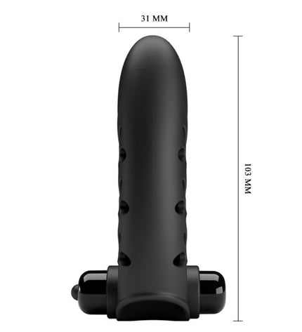 PRETTY LOVE - COUVERCLE DE DOIGT VIBRATEUR LAPIN NOIR VANCE by PRETTY LOVE MALE