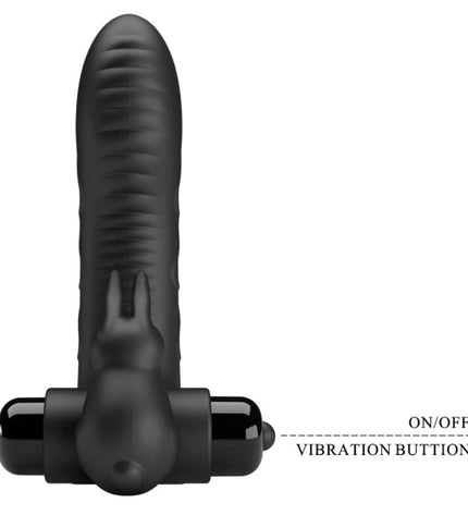 PRETTY LOVE - COUVERCLE DE DOIGT VIBRATEUR LAPIN NOIR VANCE by PRETTY LOVE MALE