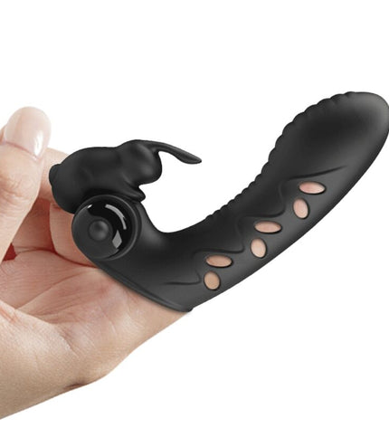PRETTY LOVE - COUVERCLE DE DOIGT VIBRATEUR LAPIN NOIR VANCE by PRETTY LOVE MALE