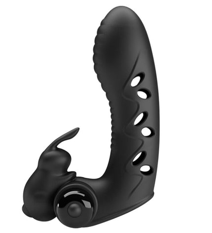 PRETTY LOVE - COUVERCLE DE DOIGT VIBRATEUR LAPIN NOIR VANCE by PRETTY LOVE MALE