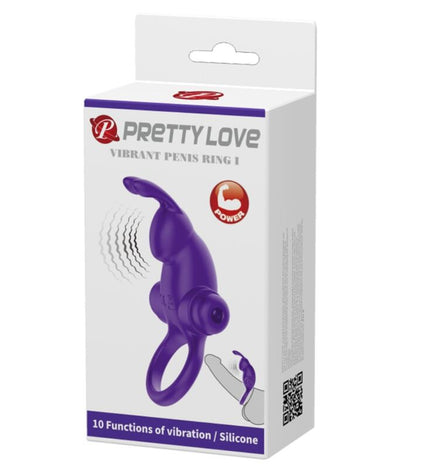 PRETTY LOVE - ANNEAU VIBRATEUR I RABBIT POUR PÉNIS VIOLET by PRETTY LOVE MALE