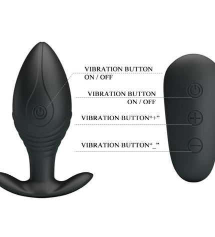 PRETTY LOVE - VIBRATEUR RECHARGEABLE REGINA ANAL PLUG NOIR by PRETTY LOVE BOTTOM