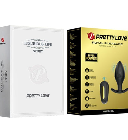 PRETTY LOVE - VIBRATEUR RECHARGEABLE REGINA ANAL PLUG NOIR by PRETTY LOVE BOTTOM