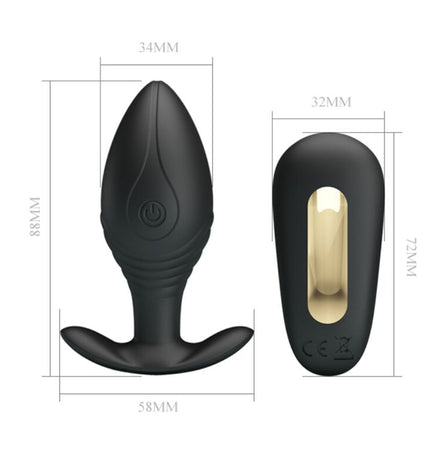 PRETTY LOVE - VIBRATEUR RECHARGEABLE REGINA ANAL PLUG NOIR by PRETTY LOVE BOTTOM