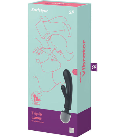 SATISFYER - MASSEUR VIBRATEUR LAPIN TRIPLE LOVER ROSE by SATISFYER VIBRATOR