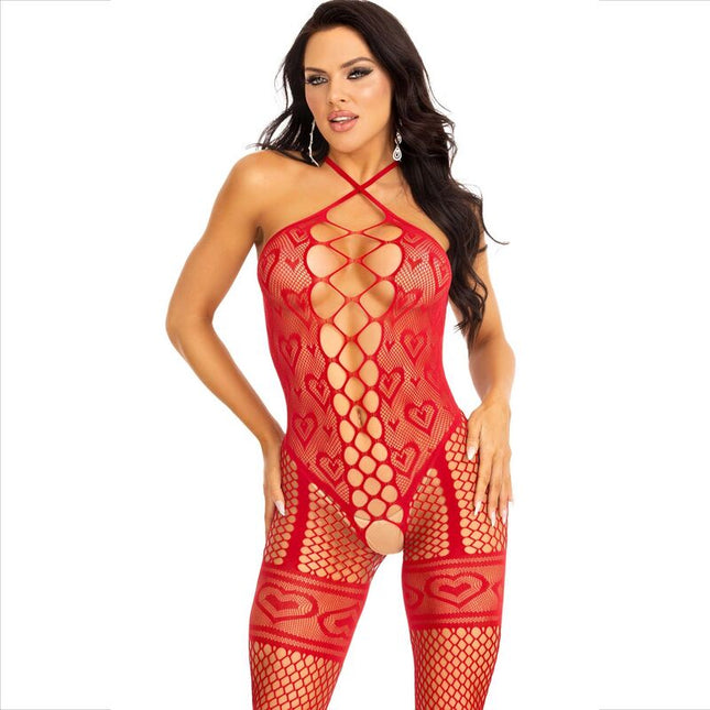 LEG AVENUE - BODYSTOCKING COU LICOL COEURS ROUGES ROUGE by LEG AVENUE BODYSTOCKINGS