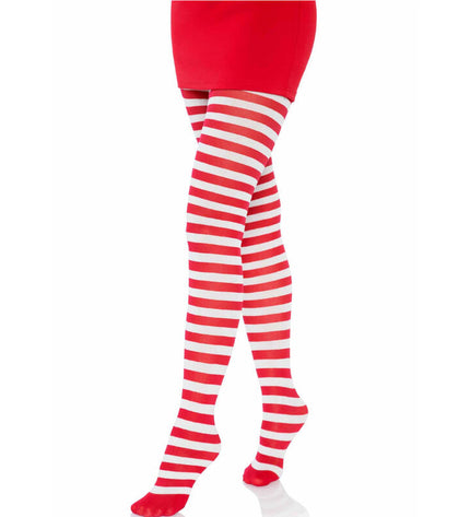 LEG AVENUE - COLLANTS RAYURES BLANC/ROUGE by LEG AVENUE HOSIERY