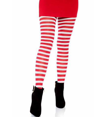 LEG AVENUE - COLLANTS RAYURES BLANC/ROUGE by LEG AVENUE HOSIERY
