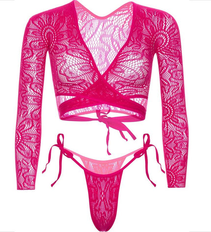 LEG AVENUE - TOP COURT EN DENTELLE AVEC STRING by LEG AVENUE SETS