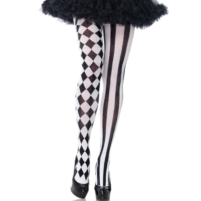 LEG AVENUE - COLLANTS ARLEQUIN NOIR/BLANC by LEG AVENUE HOSIERY