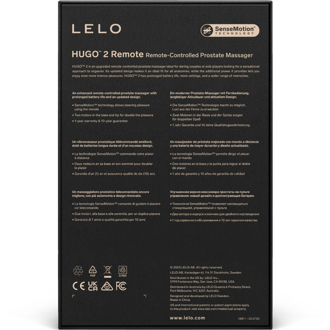 LELO - MASSEUR DE PROSTATE TÉLÉCOMMANDE HUGO 2 VERT VERT by LELO