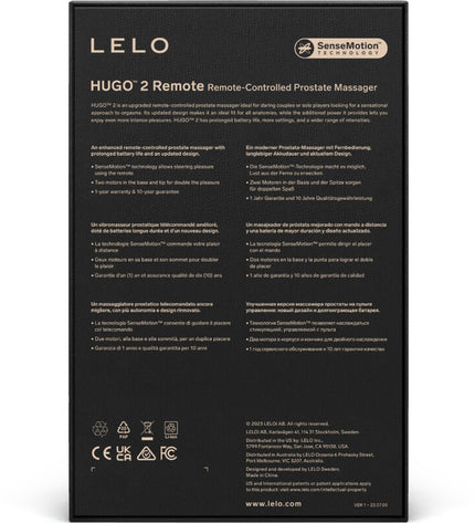 LELO - MASSEUR DE PROSTATE TÉLÉCOMMANDE HUGO 2 VERT VERT by LELO