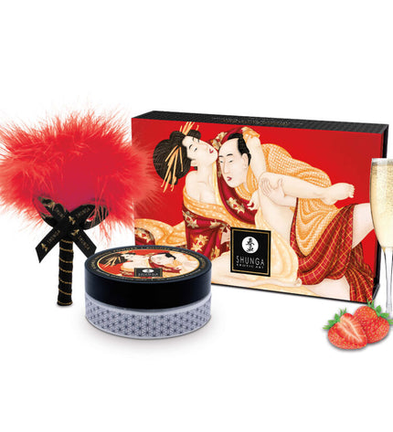 SHUNGA - KIT DE POUDRE DE MASSAGE COMESTIBLE À LA FRAISE by SHUNGA BODY POWER